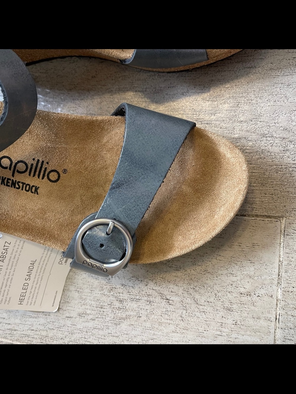 Birkenstock Papillio Metallic Black Soley Wedge Sandals 40 - Picture 5 of 7